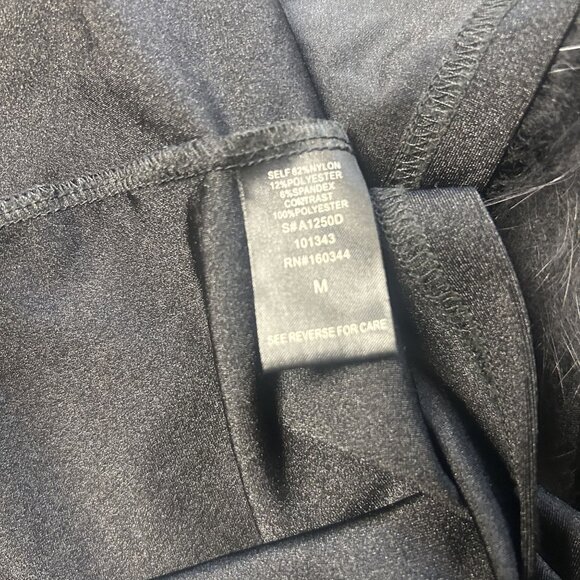 Native Daughters Black Fur Neckline Mini Dress Size Medium - Picture 3 of 6